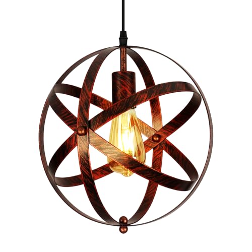 Lámpara colgante vintage elegante, lámpara de techo industrial E27 con cable ajustable, lámpara colgante LED moderna para comedor, cocina, sala de estar, bar, dormitorio, 30 cm