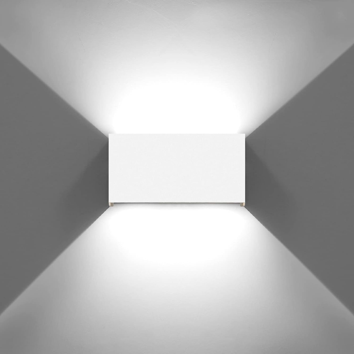 KAWELL 24W Moderno Apliques de Pared LED Ángulo de Haz Ajustable LED Bañadores de Pared Impermeable IP65 Interior Exterior para Dormitorio Baño Escaleras Pasillo Sala KTV, Blanco 6000K