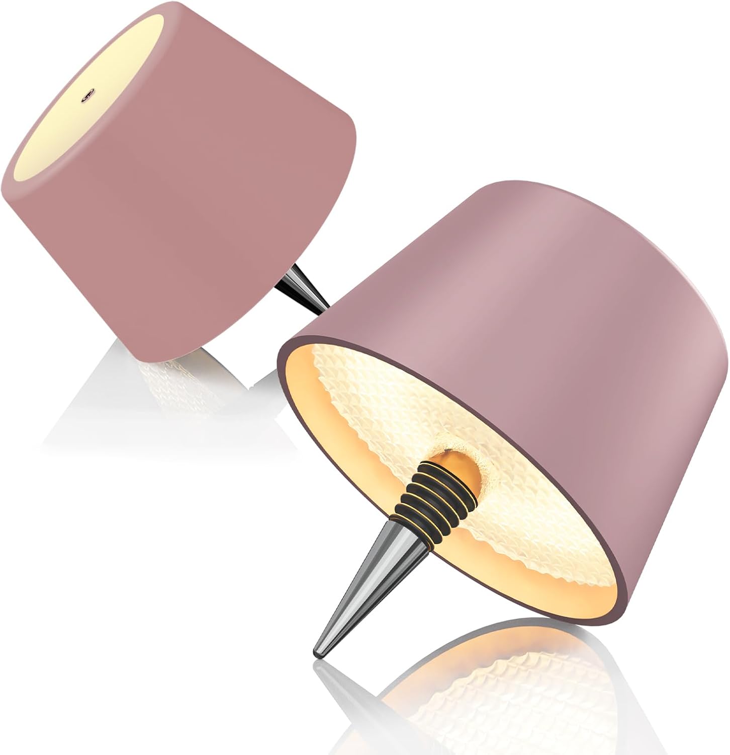 Lámpara de botella recargable MU LIN, lámpara de mesa inalámbrica, control táctil, 3 modos de temperatura de color, regulable, para sala de estar y restaurante.