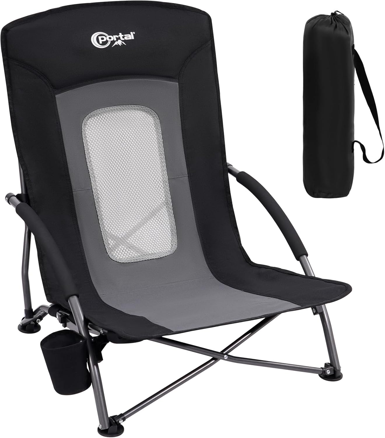 Silla de Playa Plegable Ligera con Portavasos y Bo